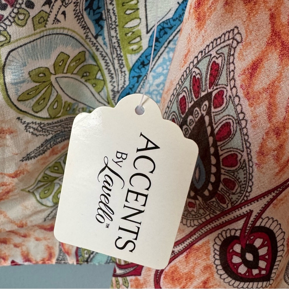 NWT Accents by Lavello Boho Chiffon Convertible Vest Paisley Floral Coral OSFM - Picture 4 of 14